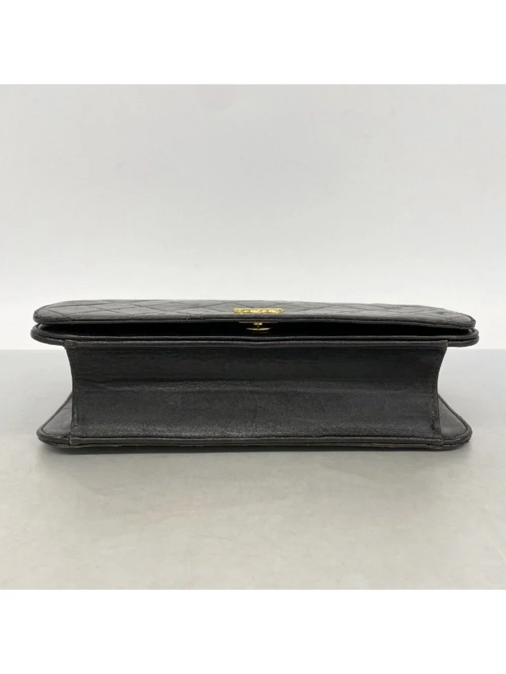 Chanel Shoulder Bag Quilted Lambskin Black Gold